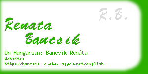 renata bancsik business card
